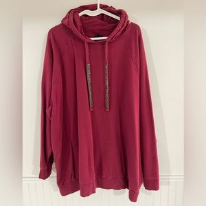 Torrid raspberry-colored hoodie with jewel strings
